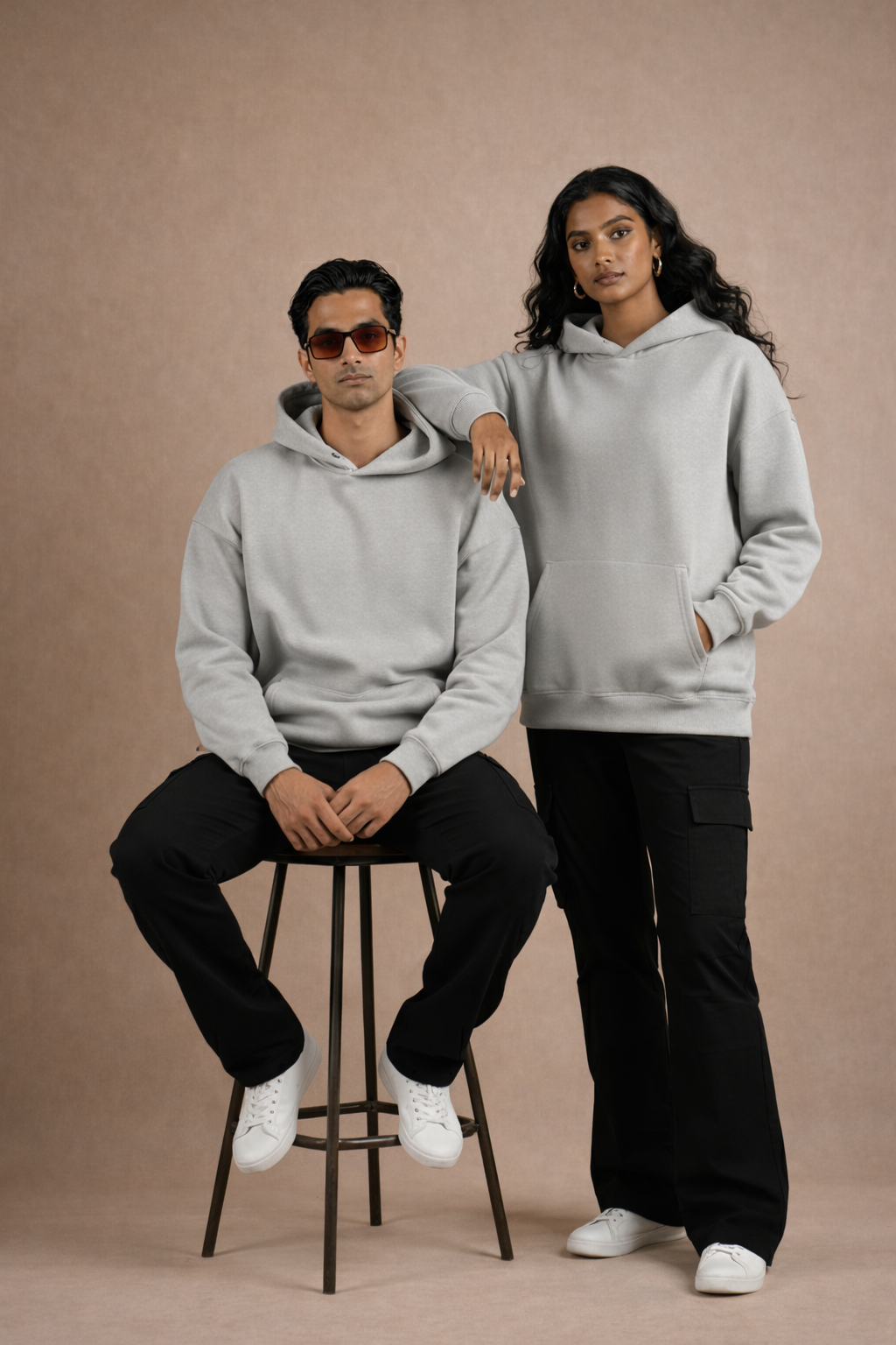 SLIVER GREY OVERSIZED HOODIE(400GSM) HEAVY GAUGE