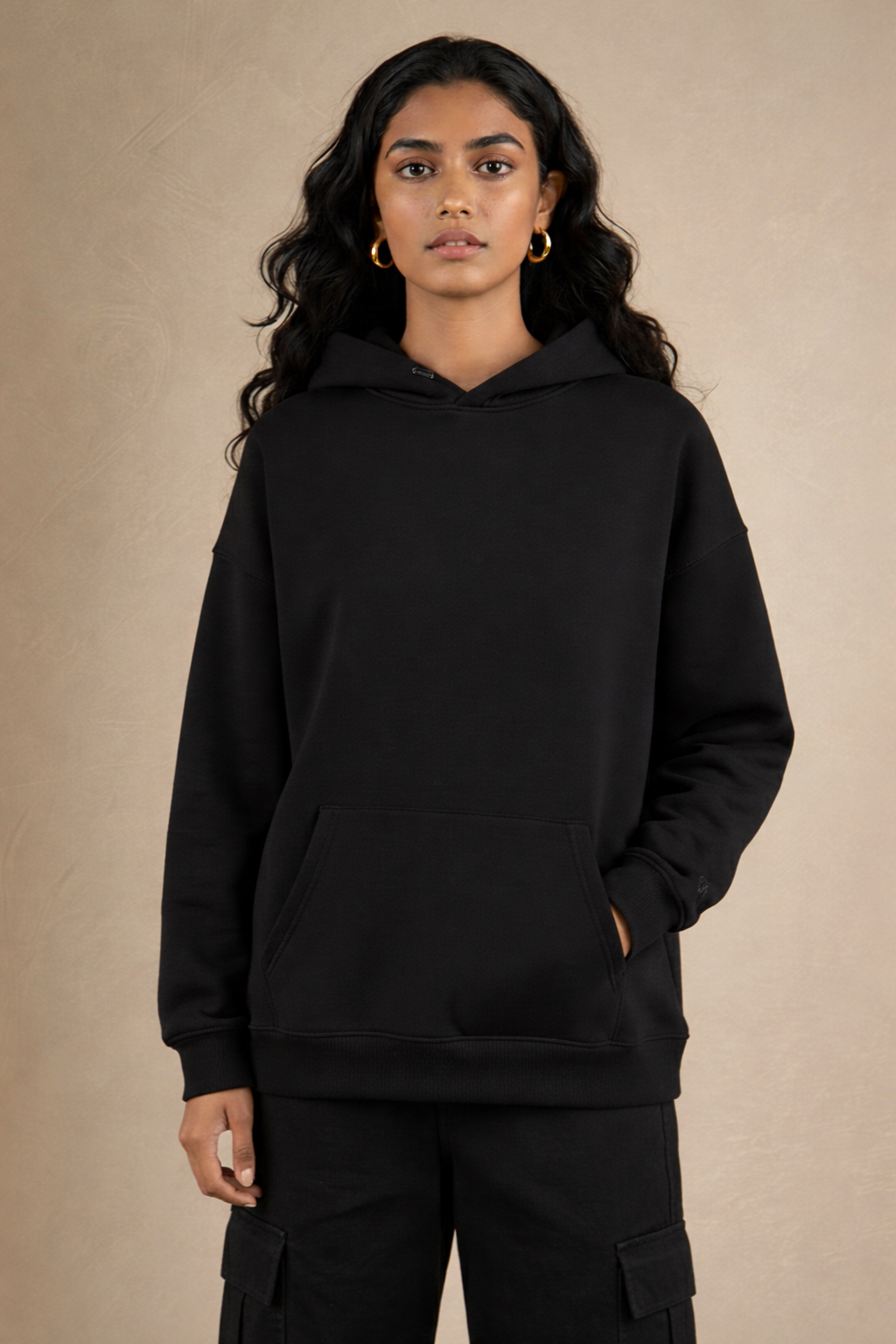 BLACK OVERSIZED HOODIE(400GSM) HEAVY GAUGE