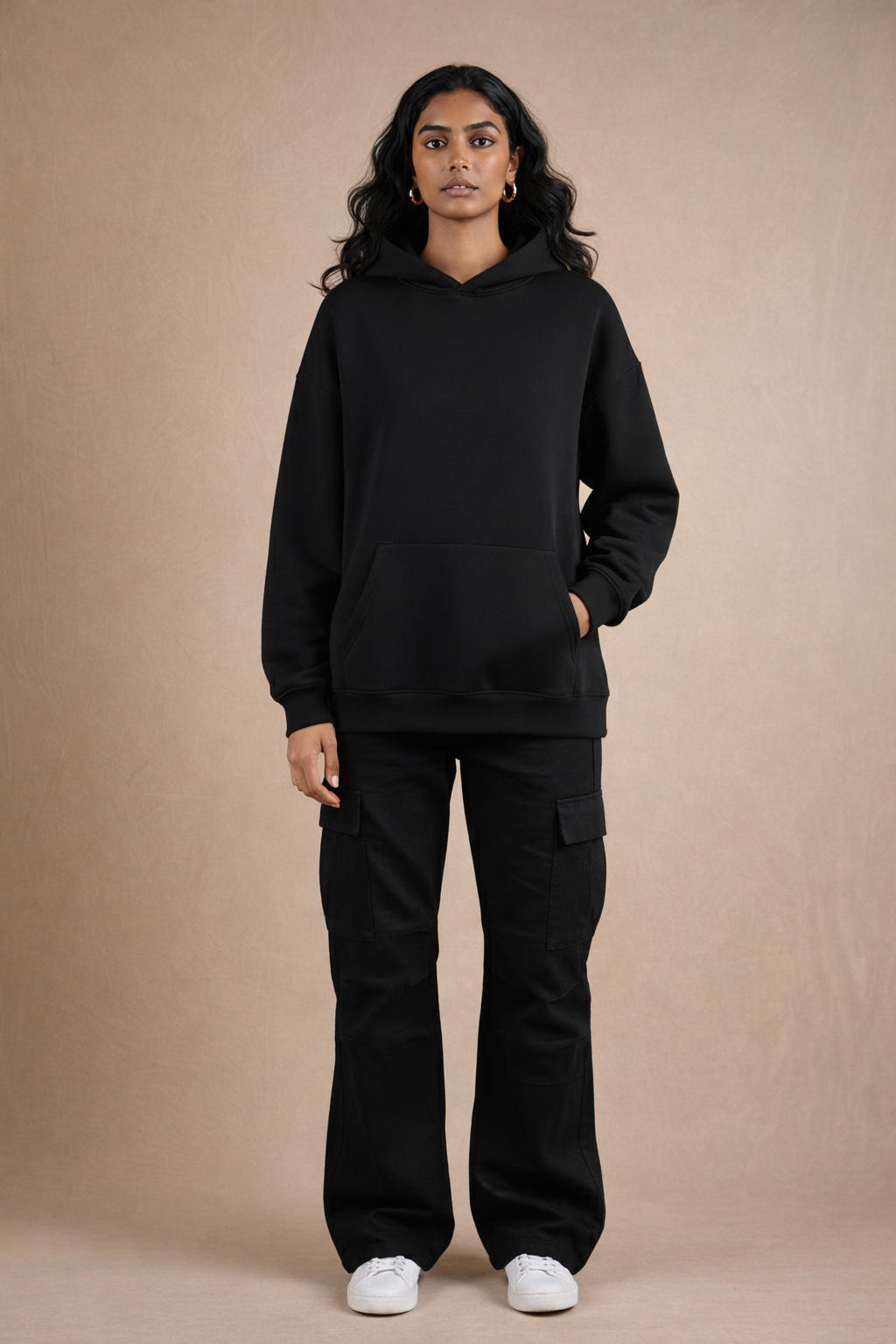 BLACK OVERSIZED HOODIE(400GSM) HEAVY GAUGE