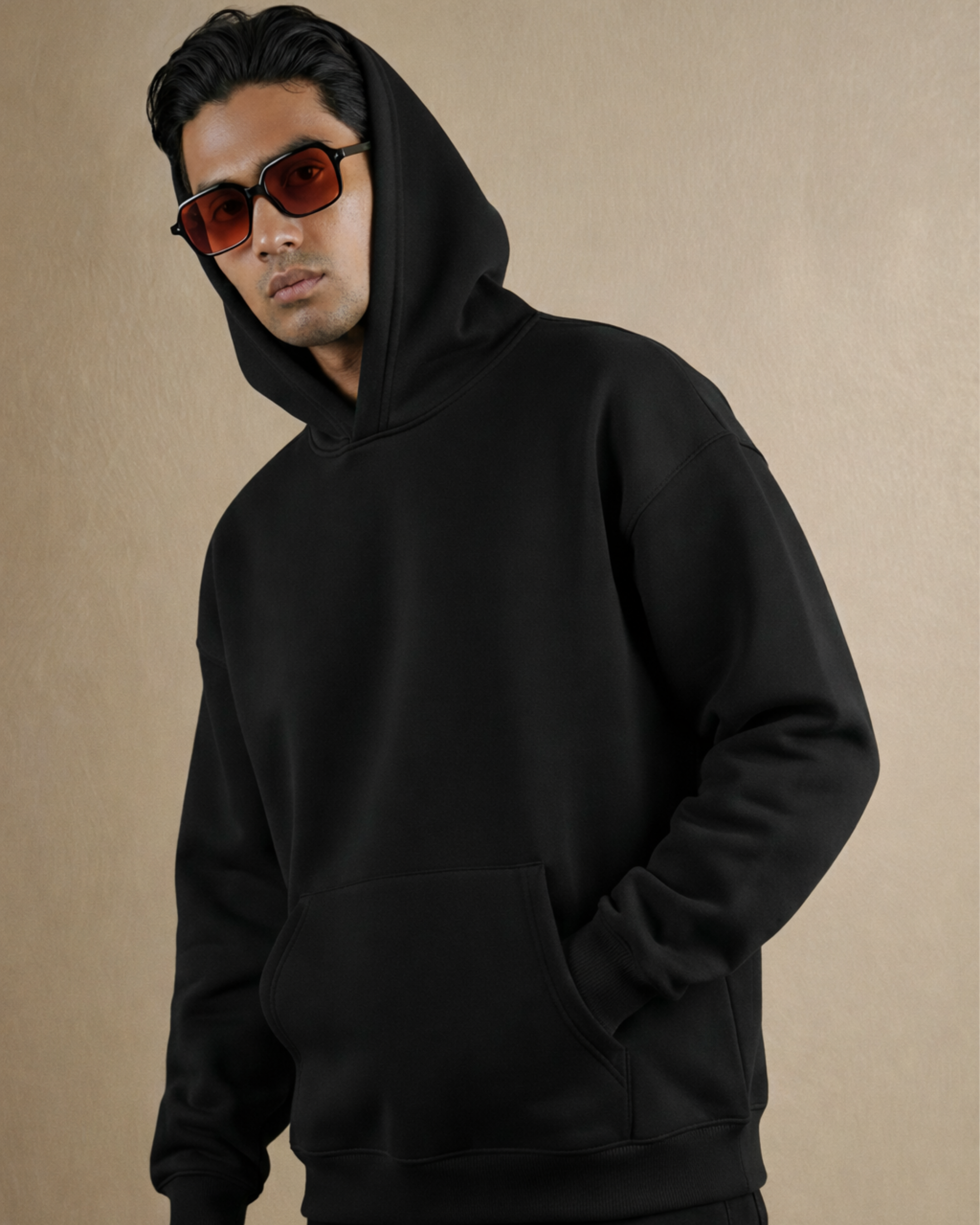 BLACK OVERSIZED HOODIE(400GSM) HEAVY GAUGE
