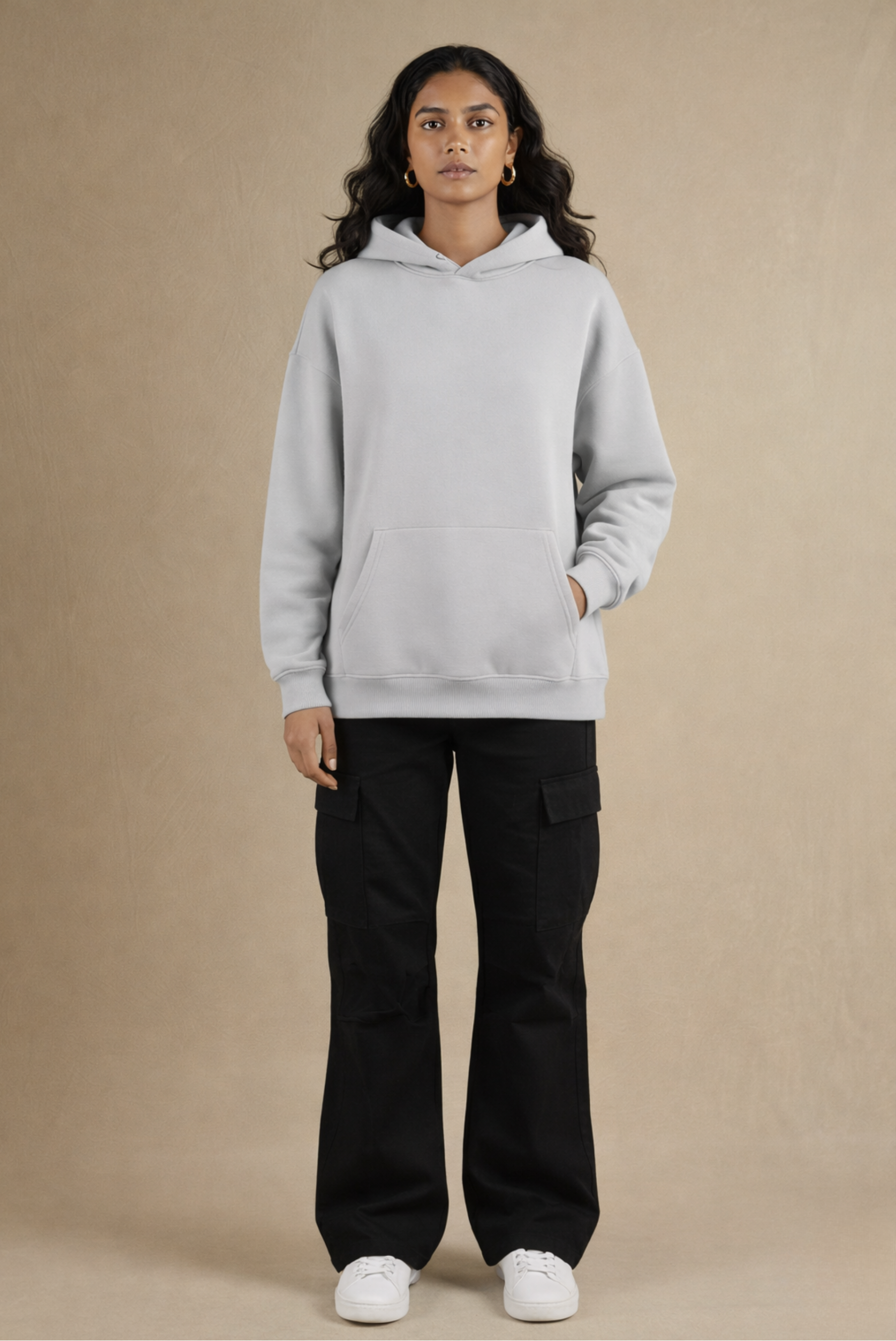 SLIVER GREY OVERSIZED HOODIE(400GSM) HEAVY GAUGE