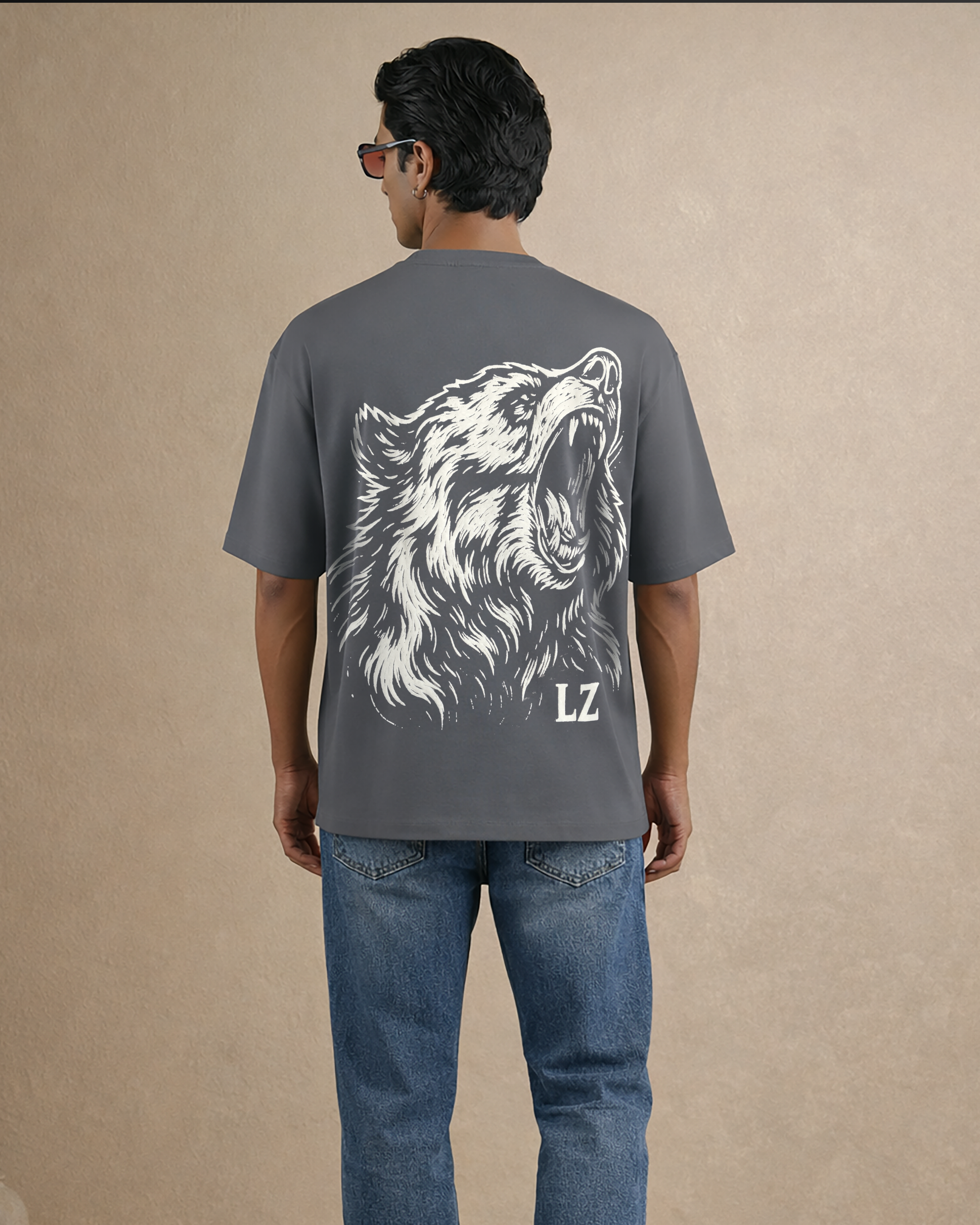 ALPHA ROAR OVERSIZED TEE (CHARCOAL GREY COLOR)